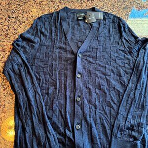 Club Monoco Navy Merino Textured Cardigan